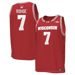 #7 Andrew Rohde UW Men Premium Stitched Basketball Jersey | Red College Game-Day Style 84540731