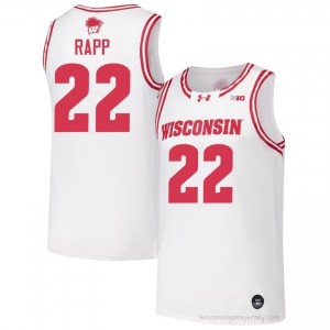 Austin Rapp #22 Wisconsin Badgers Jersey | Elite White Men Basketball Kit 31477314