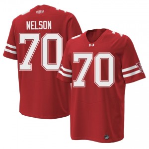 Red Barrett Nelson #70 Wisconsin Men 1980 Throwback Jersey | Badger Nation Football Apparel 63791302