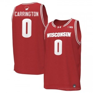 #0 Braeden Carrington UW Men Premium Stitched Basketball Jersey | Red College Game-Day Style 58597834