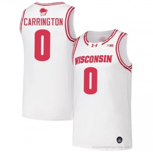 Braeden Carrington #0 Wisconsin Jersey | Elite White Men Basketball Kit 95116046