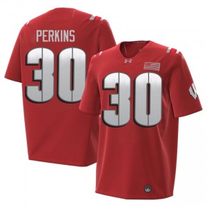 Charles Perkins Wisconsin #30 2026 Jersey | Official Badgers Red Men NCAA Football Uniform 52927837