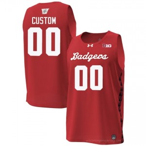 UW Badgers Custom Men Special Game Jersey | #00 Red Player Hoops Gear 69050868