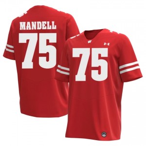 #75 Emerson Mandell Badgers Men Premium Stitched Football Jersey | Red High School Game-Day Style 26554715