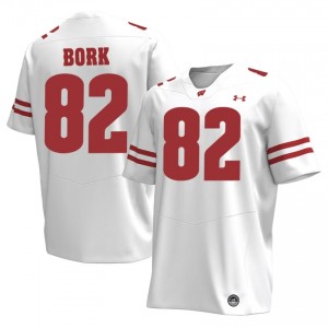 Emmett Bork #82 Badgers Jersey | Elite White Men Football Kit 20344101