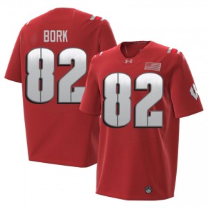 Emmett Bork Wisconsin #82 2026 Jersey | Official Badgers Red Men Player Football Uniform 49726450