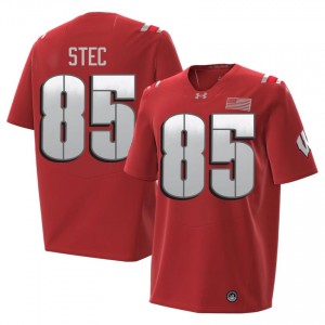 Grant Stec Wisconsin #85 2026 Jersey | Official Badgers Red Men NCAA Football Uniform 54028844