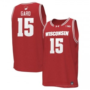 Isaac Gard Wisconsin #15 Jersey | Official Badgers Red Men Player Basketball Uniform 10760110