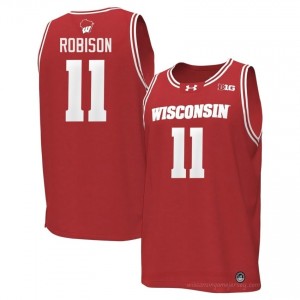 Jack Robison Wisconsin #11 Jersey | Official Badgers Red Men NCAA Basketball Uniform 71271567