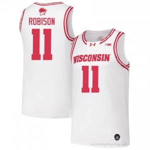 Authentic Jack Robison #11 Badgers Basketball Jersey | White Men High School Edition 32573305