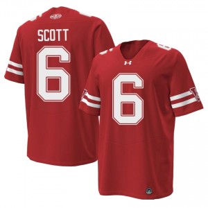 Red Jai'mier Scott #6 Wisconsin Men 1980 Throwback Jersey | Badger Nation Football Apparel 38335450