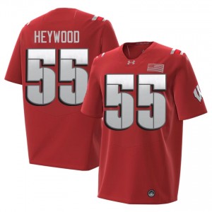 Kevin Heywood Wisconsin #55 2026 Jersey | Official Badgers Red Men Player Football Uniform 62440047