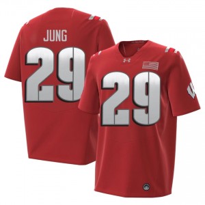 Matt Jung Wisconsin #29 2026 Jersey | Official Badgers Red Men Player Football Uniform 46493694