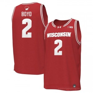 Nick Boyd Wisconsin #2 Jersey | Official Badgers Red Men NCAA Basketball Uniform 52676748