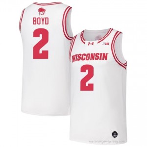 Authentic Nick Boyd #2 Badgers Basketball Jersey | White Men High School Edition 23385983