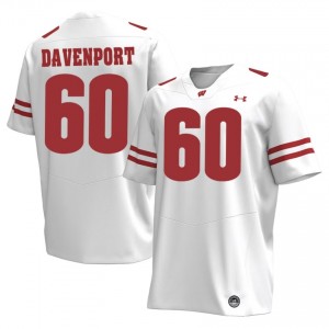Nolan Davenport #60 UW Badgers Jersey | Elite White Men Football Kit 10216725