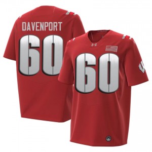 Nolan Davenport Wisconsin #60 2026 Jersey | Official Badgers Red Men NCAA Football Uniform 21230458