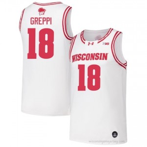 Riccardo Greppi #18 Badgers Jersey | Elite White Men Basketball Kit 48811200