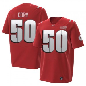 Ryan Cory Wisconsin #50 2026 Jersey | Official Badgers Red Men High School Football Uniform 51152729