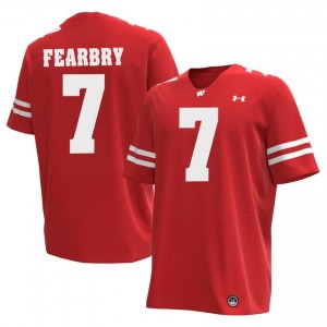 #7 Tyreese Fearbry Wisconsin Badgers Men Premium Stitched Football Jersey | Red University Game-Day Style 89286188