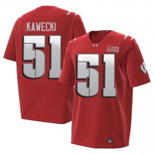 Austin Kawecki Wisconsin #51 2026 Jersey | Official Badgers Red Men Player Football Uniform 46580018