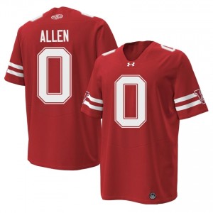 Red Braelon Allen #0 Wisconsin Men 1980 Throwback Jersey | Badger Nation Football Apparel 74346949
