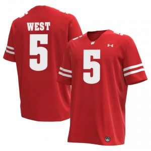 #5 Bryce West Badgers Men Premium Stitched Football Jersey | Red High School Game-Day Style 96341302