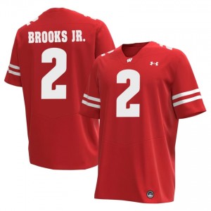 #2 Chris Brooks Jr. Badgers Men Premium Stitched Football Jersey | Red High School Game-Day Style 21865434