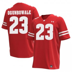 #23 Dare Ogunbowale Wisconsin Men Premium Stitched Football Jersey | Red NCAA Game-Day Style 68923175