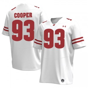 DeNigel Cooper #93 UW Badgers Jersey | Elite White Men Football Kit 91990632