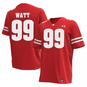 #99 J.J. Watt Wisconsin Men Premium Stitched Football Jersey | Red NCAA Game-Day Style 60387643