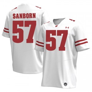 Jack Sanborn #57 Badgers Jersey | Elite White Men Football Kit 58184923