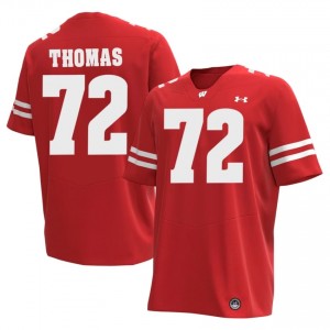 #72 Joe Thomas UW Badgers Men Premium Stitched Football Jersey | Red Player Game-Day Style 15642231