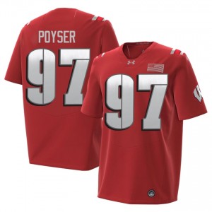 Junior Poyser Wisconsin #97 2026 Jersey | Official Badgers Red Men University Football Uniform 12300008