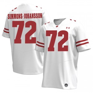 Lucas Simmons-Johansson #72 Wisconsin Jersey | Elite White Men Football Kit 92573602