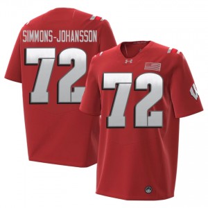 Lucas Simmons-Johansson Wisconsin #72 2026 Jersey | Official Badgers Red Men University Football Uniform 95933897