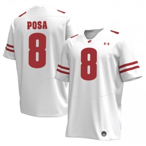 Mason Posa #8 UW Badgers Jersey | Elite White Men Football Kit 67046708