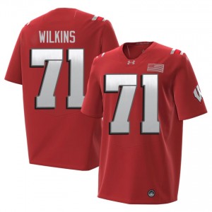 PJ Wilkins Wisconsin #71 2026 Jersey | Official Badgers Red Men NCAA Football Uniform 21429377