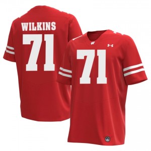 #71 PJ Wilkins Wisconsin Badgers Men Premium Stitched Football Jersey | Red University Game-Day Style 14399693