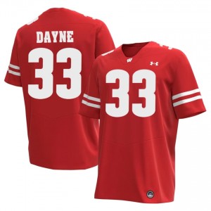 #33 Ron Dayne Wisconsin Badgers Men Premium Stitched Football Jersey | Red University Game-Day Style 81385478