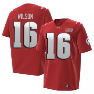 Russell Wilson Wisconsin #16 2026 Jersey | Official Badgers Red Men High School Football Uniform 95976927