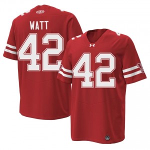 Red T.J. Watt #42 Wisconsin Men 1980 Throwback Jersey | Badger Nation Football Apparel 51110510