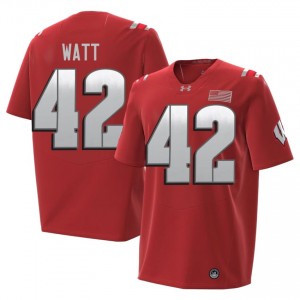 T.J. Watt Wisconsin #42 2026 Jersey | Official Badgers Red Men NCAA Football Uniform 95240826