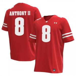 #8 Vinny Anthony II Badgers Men Premium Stitched Football Jersey | Red High School Game-Day Style 94040073