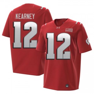 Zion Kearney Wisconsin #12 2026 Jersey | Official Badgers Red Men NCAA Football Uniform 88448311