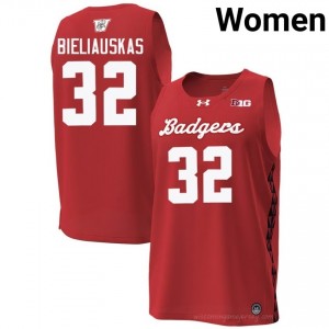 Red Aleksas Bieliauskas #32 Wisconsin Women Special Game Jersey | Badger Nation Basketball Apparel 34495642