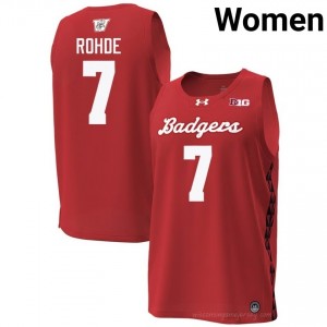 UW Andrew Rohde Women Special Game Jersey | #7 Red College Hoops Gear 14230175