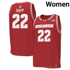 Austin Rapp Wisconsin #22 Jersey | Official Badgers Red Women College Basketball Uniform 74562109