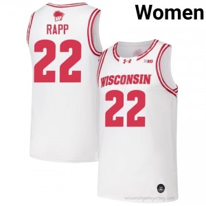 Authentic Austin Rapp #22 Wisconsin Basketball Jersey | White Women NCAA Edition 81374312