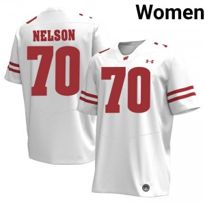 UW Barrett Nelson Women Jersey | #70 White College Football Gear 89389231